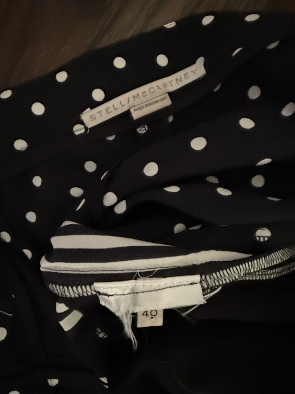 Stella McCartney Silk Wide Leg Polka Dot Pants in Black and White - Women's - Picture 8 of 12
